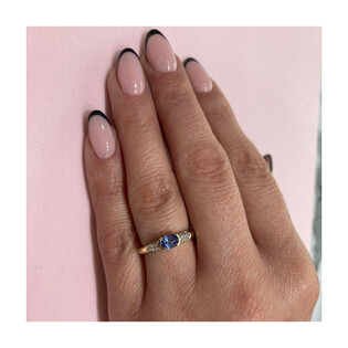 Pierścionek tanzanit 0,46ct+bryl 0,05ct RSV0266 TZN owal próba 585