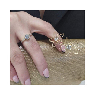 Pierścionek złoty cyrkonia oprawa korna  PY EST0028 próba 375