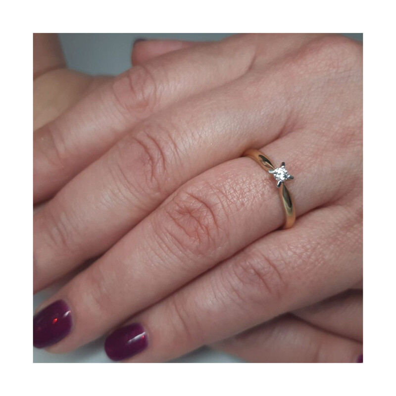 Pierścionek złoty SOLITER cyrkonia 4ł nr DJ PREMIUM254M próba 585