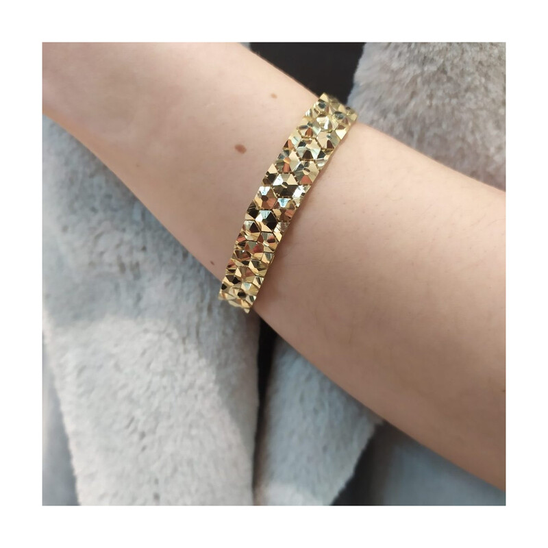 Bransoleta złota taśma ćwieki szeroka PY P15D0064 próba 375