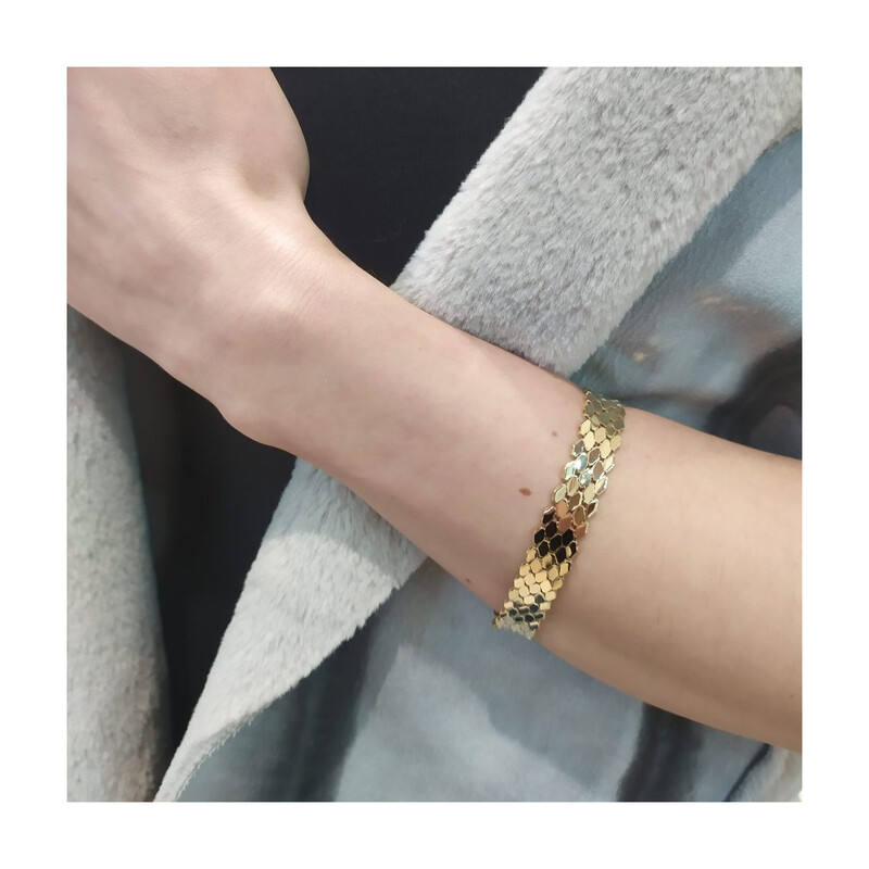 Bransoleta złota taśma romby szeroka PY P15D0058 próba 375