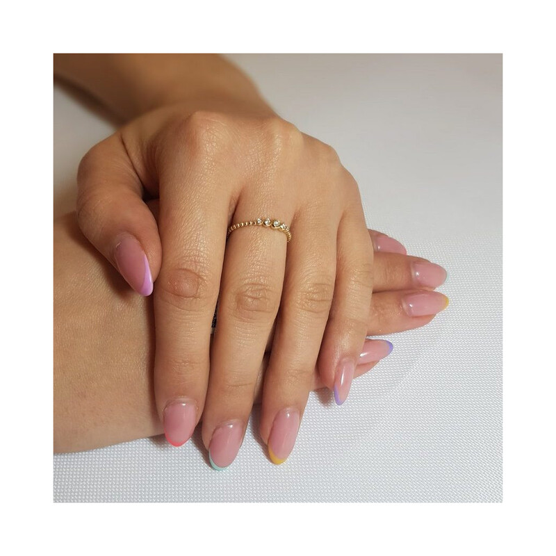 Pierścionek złoty zaręczynowy RINGS z diamentami nr S3 MP030 beads obrączka próba 585