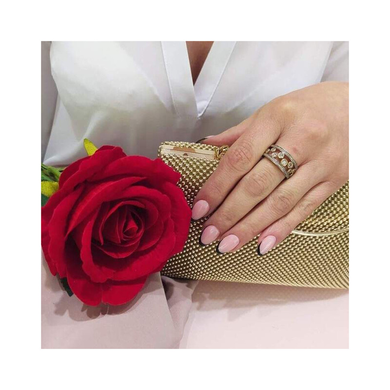 Pierścionek z białymi cyrkoniami obrączkowy nr NB 501297 próba 375