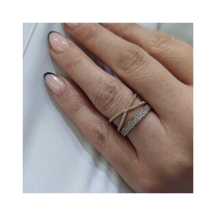 Złoty pierścionek Rings z cyrkoniami NB 501247 próba 585