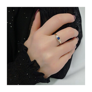 Pierścionek złoty z lapis lazuli+cyrkonie w szynie nr AR KR(XX-X6)AR200262-YW-FCZ próba 585