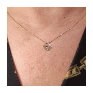 Naszyjnik z diamentem serduszko nr BE C-011 próba 585