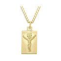 Złoty medalik blaszka Pan Jezus z dopasowanym łańcuszkiem M2 M-0639+GAXPDE 0+1 050 L50 próba 585