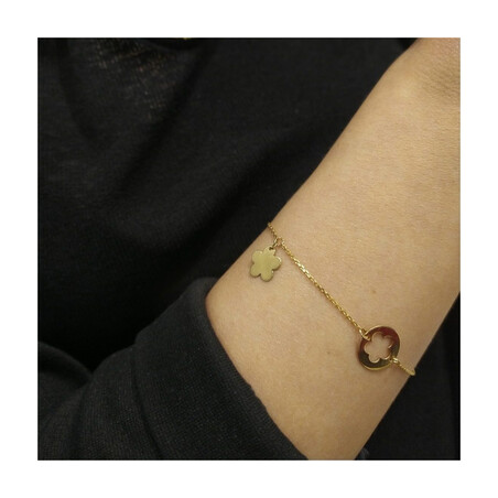 Bransoleta koniczyna marokańska+koniczyna wisząca OS 249-10201-BR próba 585