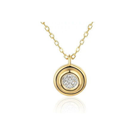 Naszyjnik złoty kółko z diamentami/rolo AW 79603-08920 YW próba 585