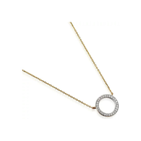 Naszyjnik złoty oponka z diamentami/rolo AW 62793-04969 Y próba 585