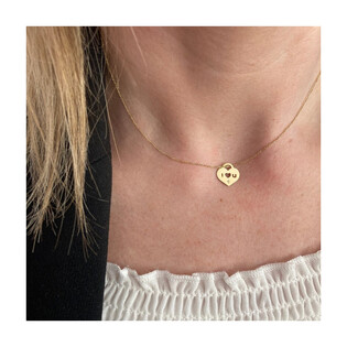 Naszyjnik z diamentem serduszko nr BE C-011 próba 585