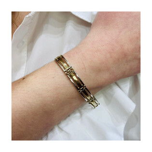 Bransoleta męska złota blaszki płotek w dwóch kolorach AR 200591 próba 333