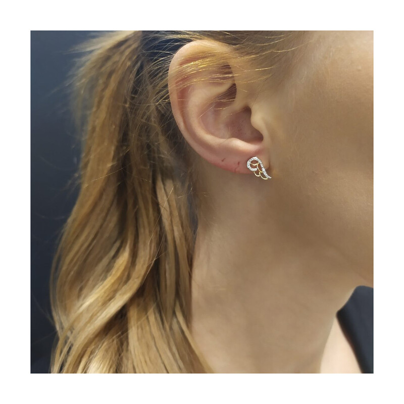 Kolczyki 0,04ct skrzydło ażur/sztyft AW 71615 Y próba 585