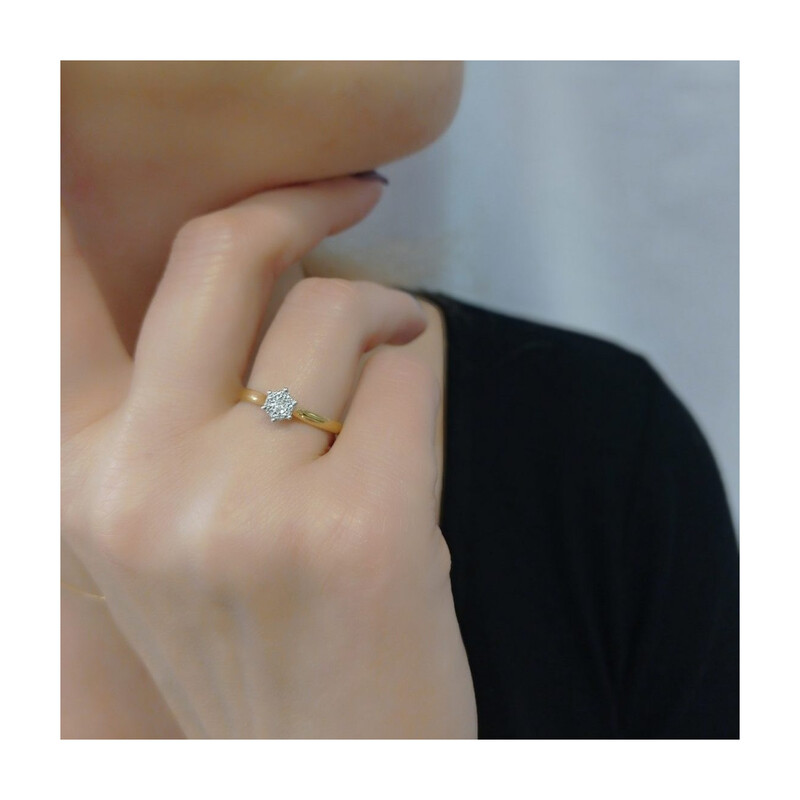 Pierścionek Zaręczynowy z diamentami Mirage AW 69379 YW próba 585