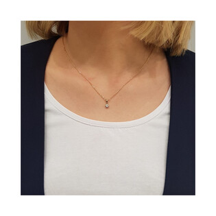 Zawieszka z diamentem Flower nr AW 55114 YW złoto 14 karat