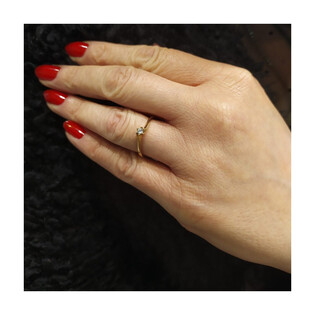 Pierścionek złoty cyrkonia w 6 łapkach twist soliter NB 50801 próba 585