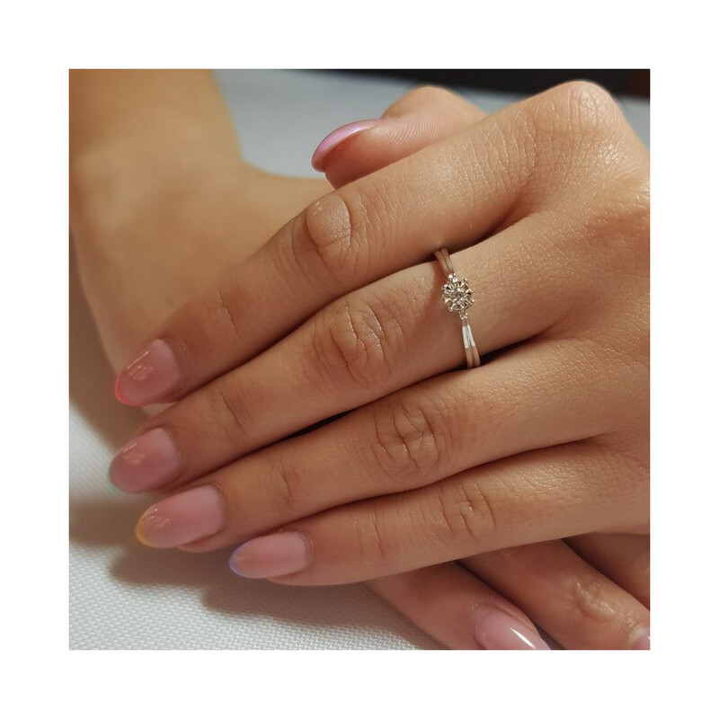 Pierścionek zaręczynowy z diamentem SOLITER Magic  KU 4074 białe złoto próba 585