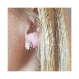 Kolczyki złote kółka+cyrkonie mix/zatrzask LP 53U20-HLK27-2-Y MUL próba 375