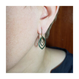 Kolczyki złote łezki trzy elementy, bigiel otwarty nr AR 1771 Au 333