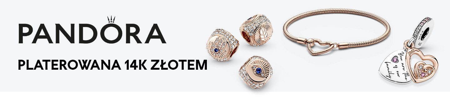 Pandora platerowana 14k różowym złotem