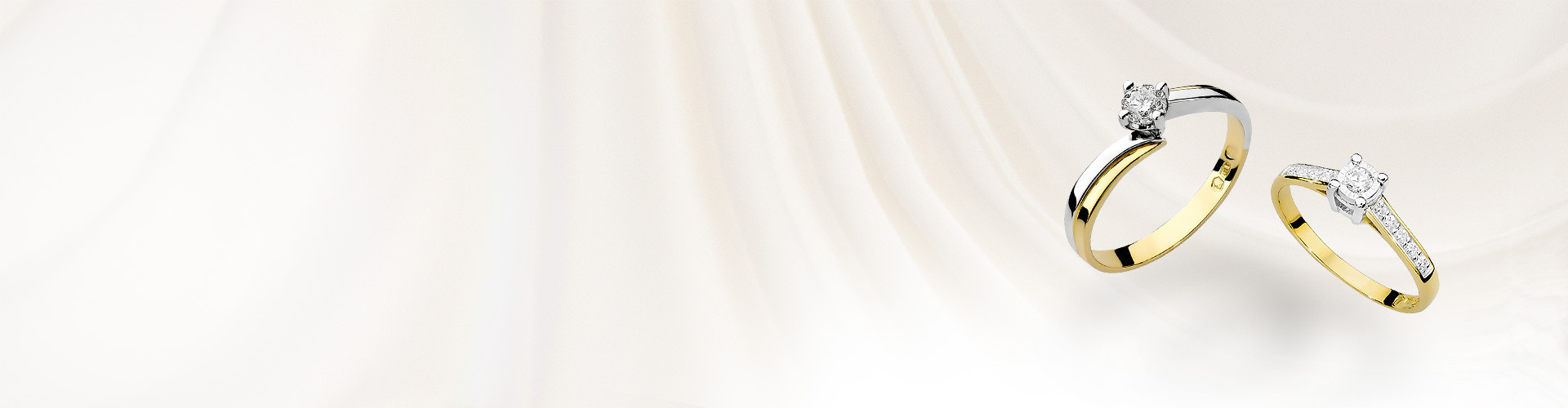 Pierścionki zaręczynowe z diamentem - złote i białe złoto - Jubiler Sezam