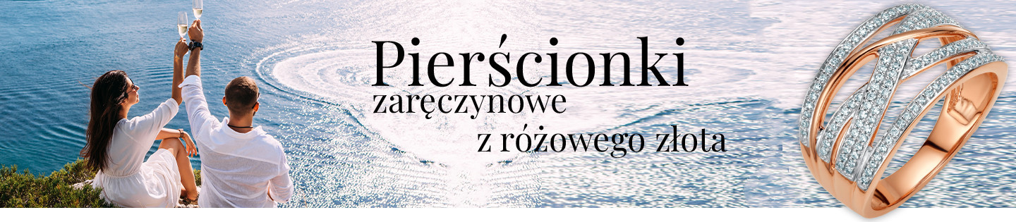 Pierścionki zaręczynowe - Złoto różowe