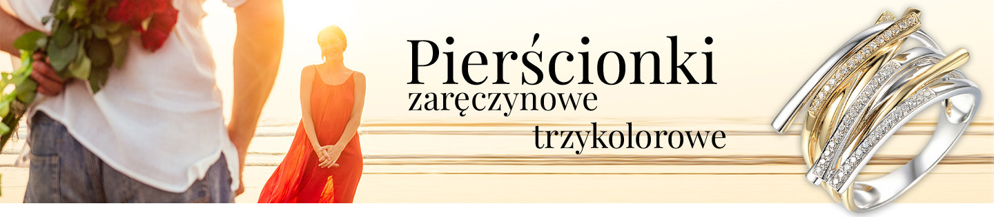 Pierścionki zaręczynowe - Złoto trzykolorowe