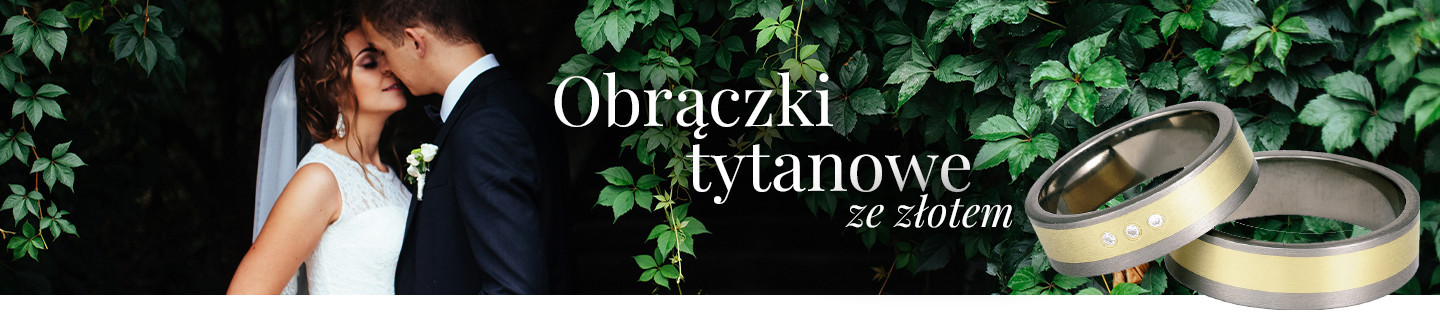 Obrączki tytanowe ze złotem