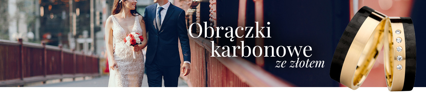 Obrączki karbonowe ze złotem