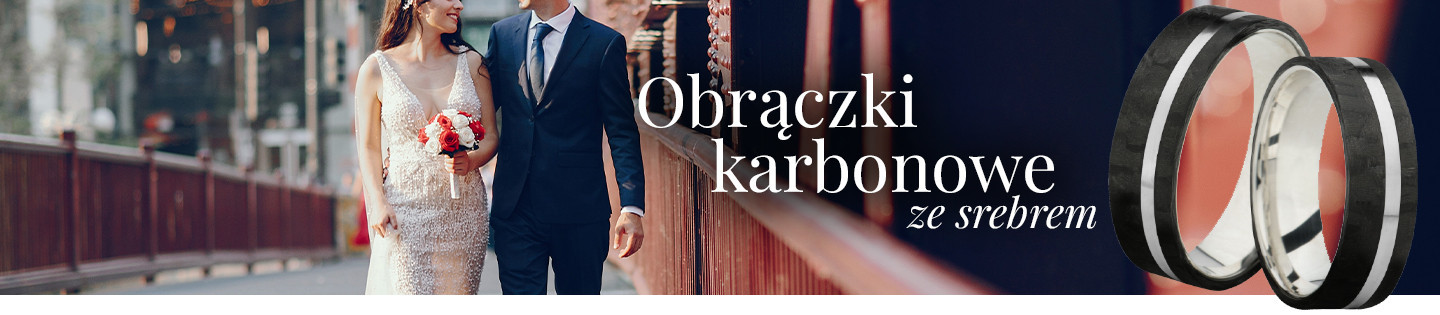 Obrączki karbonowe ze srebrem