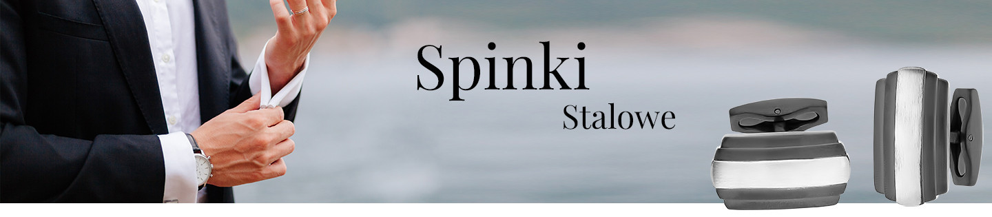 Stalowe spinki do krawata i mankietów